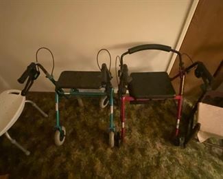 Senior walkers with brakes