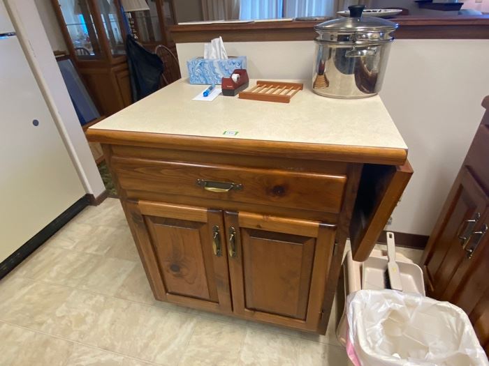 Kitchen Island 48 (with drop-leaf extension) x 25 1/2 x 36 tall