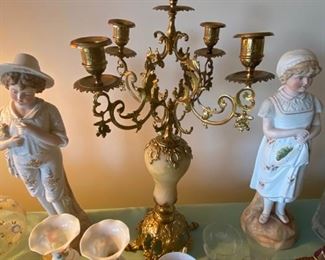 Candelabrum with alabaster core