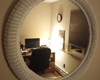 Round Wicker Room Mirror,