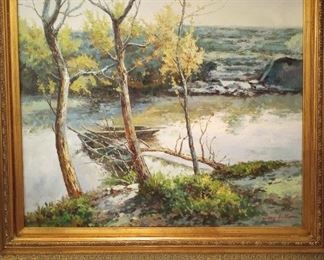 Close-up of the original oil painting,