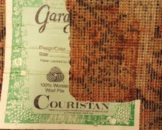Couristan Rug Label, 100 percent worsted Wool pile,