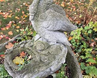 vintage stone bird goose fountain 