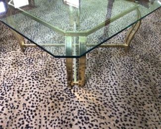 Gold base with Square beveled glass top