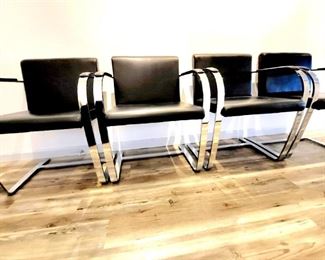 Set of 4 BRNO Chairs by designer Mies van Der Rohe for Knoll $3,900 or bid #6