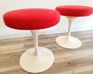 Pair Saarinen Pedestal Stools $395 or bid #37