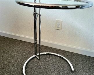 Eileen Gray style adjustable chrome tube side table MADE IN ITALY $285 or bid #18