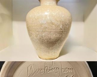 1985 studio art pottery vase with a sophisticated crystalline glaze by Hawaiian potter BILL BUCKINGHAM $169 or bid #27