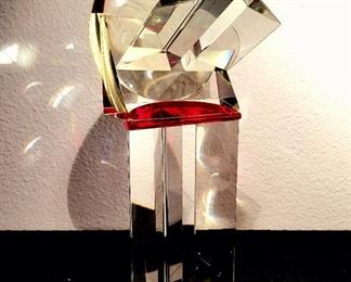 "Red Illusion" crystal sculpture