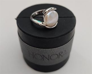 Honora sterling ring with baroque pearl