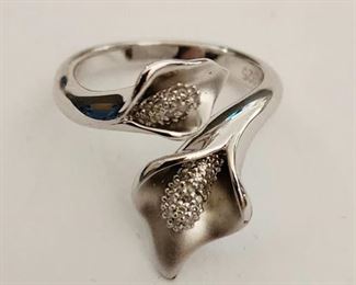 Sterling Calla lily ring
