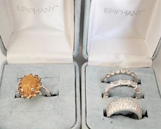 Epiphany Diamonique sterling rings