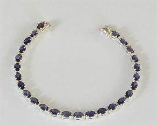 Sterling and sapphire tennis bracelet