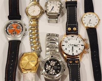 Collection of men's watches, most never worn.
