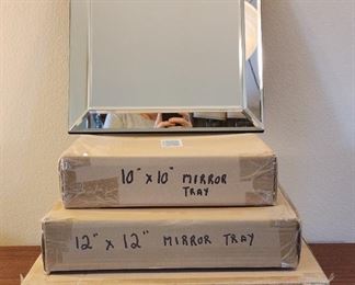 New in box(es) heavy mirrored trays