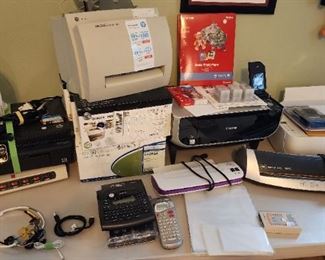 Multiple printers, scanners and a fax machine