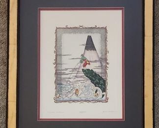 "Chinese Fisherman", Dan Mitra signed/numbered, hand colored 