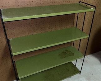 VINTAGE GREEN METAL SHELF