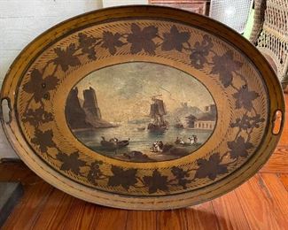 Large antique maritime tray