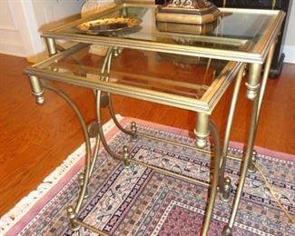 Glass/Metal Stackable tables 24x18 and 16x19