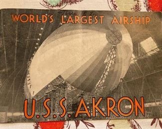 Original Booklet, U.S.S. AKRON Blimp -- World's Largest Airship--until its tragic end ? . . . Rare & Awesome!