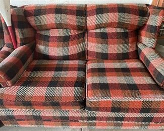 Two--Plaid & Plush Love Seats --Nice Condition--