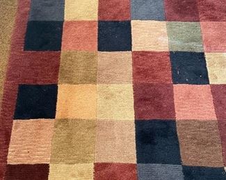 BIG (7.5' x 10.5'), Beautiful Multicolor Matches Any Decor, & Plush Tibetan Weave = Wool Pile on Cotton Foundation-- Feels So Good!!!