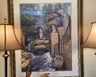 #7 "Gold framed ""Palm Beach Flower Garden"" by Howard Behrens - Signed and numbered. 46x38" $ 100.00