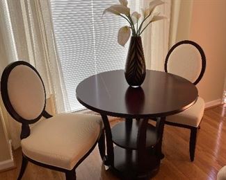 #10 "Set of Game Table (30""tall x 35.5"" round) and 2 Parlor Chairs - " $ 300.00