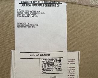 #12 "Baker Furniture - Rolled Arm and Back Chair with Ottoman. Cream squared fabric. 40"" deep (24"" seat depth) x 41"" wide x 34"" tall - ottoman 31""x24""" $ 250.00