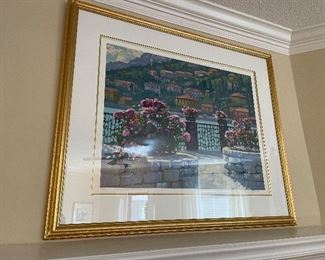 #17 "Gold Framed - Signed and Numbered Print of Sea and Hillside. 39""x46""" $ 100.00