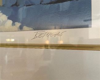 #17 "Gold Framed - Signed and Numbered Print of Sea and Hillside. 39""x46""" $ 100.00