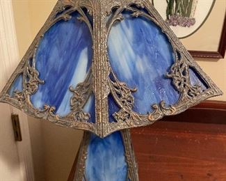 #30 "Stained Glass and Metal Electric Lamp - 18""x14""(shade)" $ 100.00
