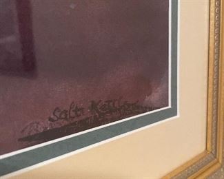 #27 "Fishing Village Watercolor - signed 36.5""x26.5""" $ 75.00