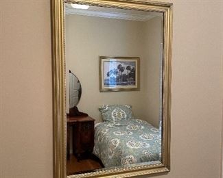 #29 "Gold Framed Beveled Wall Mirror - 37""x26""" $ 100.00