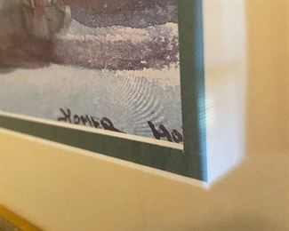 #26 "Gold Framed Palm Trees - Signed watercolor. 35""x27""" $ 125.00