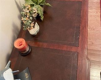 #33 Leather Top Mahogany Desk with 7 Drawers (1 lock and key) - 54.5x24.5x30 $ 150.00