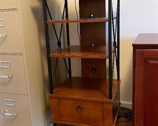 #36 "Wood and Metal Modern Office Cady - 4 shelves 1 door. 21.5""x19""x44""" $ 120.00