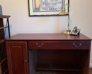 #37 "Riverside Desk with Electronic Plug System. With flip down/slide out pad. 22""x48""x30""" $ 125.00