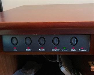 #37 "Riverside Desk with Electronic Plug System. With flip down/slide out pad. 22""x48""x30""" $ 125.00