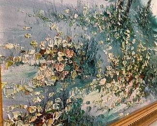 #43 Gold Framed Fishing Boat Painting - Signed Thomas - 16.5x20 $ 75.00