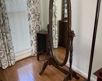 #47 "Standing Mahogany Bedroom Mirror - 62""x 22.5""x20.5""" $ 150.00