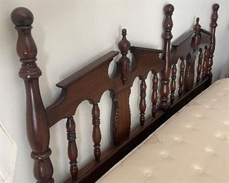 #52 Mahogany Carved Wood King Headboard and Metal Frame $ 150.00
