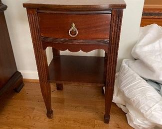 #53 "Single Drawer Carved Wood Nightstand - 27""x16""x14""" $ 75.00