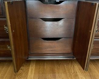 #44 "Thomasville Double Mirror Dresser with 9 Drawers (2 faux doors) - 77""x74""x19""" $ 250.00