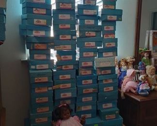 Hundreds of Madame Alexander dolls still in the boxes