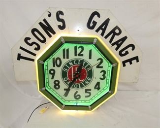 31X26 TYSONS GARAGE NEON CLOCK