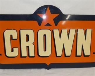 36X17 RARE DIE CUT CROWN SIGN