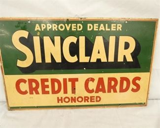 23X14 DS 1936 SINCLAIR CREDIT CARDS SIGN