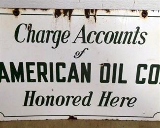 PORC. DS AMERICAN OIL CO CHARGE SIGN